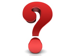 Question mark red 3d
