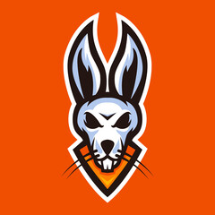 Rabbit head mascot logo sport vector. Rabbit head vector illustration.