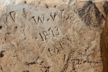 Graffito Poseidontempel auf Kap Sounion, Griechenland