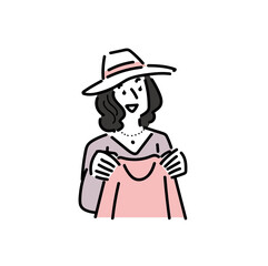 洋服のデザイナーとして働く30代の女性