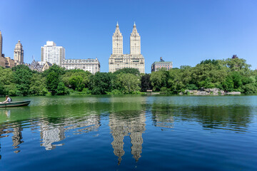 Central Park, the heart of New York with a lush forest