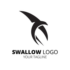 Flaying swallow logo design vector template.