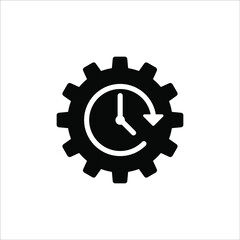 Clock Time Icon on white background. vector illustration