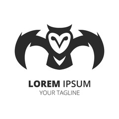 Flying owl logo design vector template. Owl logo design vector.