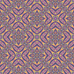 Geometric seamless pattern, ornament, abstract colorful background, vector texture.