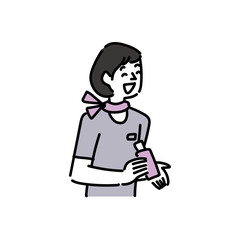 化粧品を販売する20代の女性