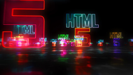 HTML5 symbol abstract concept 3d illustration