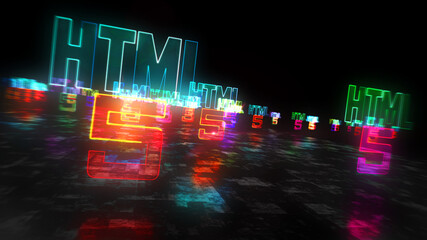 HTML5 symbol abstract concept 3d illustration