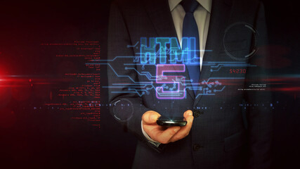 HTML5 symbol abstract concept 3d illustration