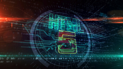 HTML5 symbol abstract concept 3d illustration