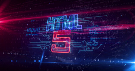 HTML5 symbol abstract concept 3d illustration