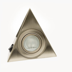 LED 12v triangle under cabinet down light lamp isolated on white background