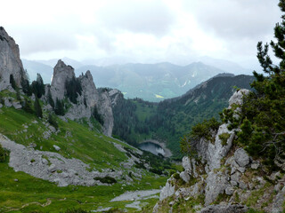 Fototapeta na wymiar Hiking tour to Risserkogel mountain, Mangfall, Bavaria, Germany
