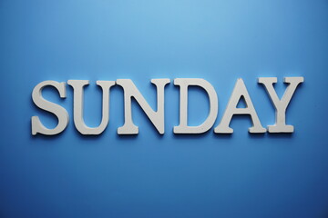 Sunday alphabet letter on blue background