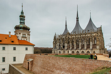 Saint Barbara Church, Czech Chram sv. Barbory, in Kutna Hora, Czech republic.Famous Gothic catholic church in central Europe, UNESCO world heritage site.Czech popular tourist attraction