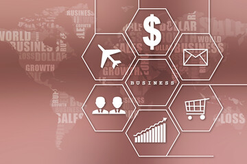 Fototapeta premium 2D Digital Abstract Business Networking background