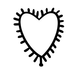 Heart. Vector illustration black and white illustration.