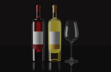 Bottle of red wine in a dark background