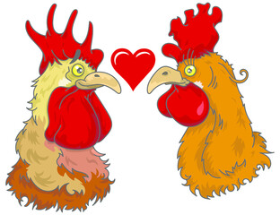 Saint-Valentin du coq et de la poule