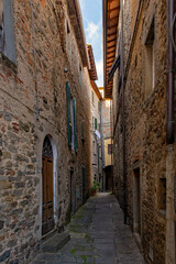 Fototapeta na wymiar Gasse in der Altstadt von Loro Ciuffenna in der Toskana in Italien 