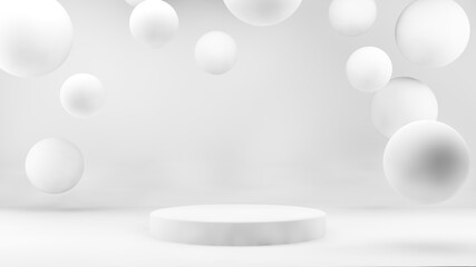 minimal podium with spheres