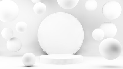 minimal podium with spheres