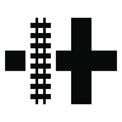 Obraz premium Parallel Railroad Crossing Sign