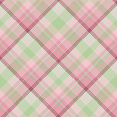 Seamless pattern in cozy pink and green colors for plaid, fabric, textile, clothes, tablecloth and other things. Vector image. 2