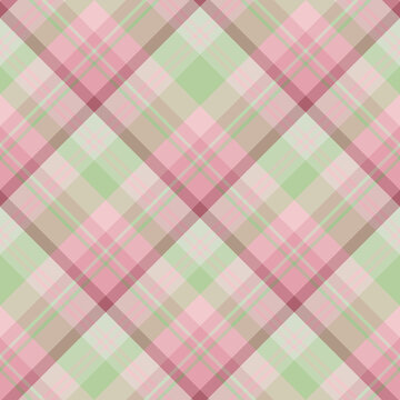Seamless pattern in cozy pink and green colors for plaid, fabric, textile, clothes, tablecloth and other things. Vector image. 2