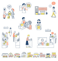 感染症予防対策　新しい生活様式（買い物）　セット