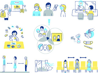 感染症予防対策　気をつける事項　セット
