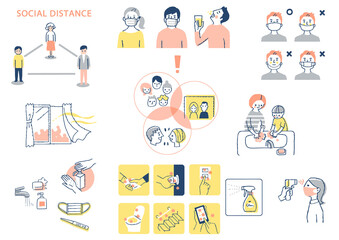 感染症予防対策　気をつける事項　セット