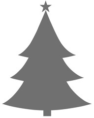 Christmas Tree Grey Flat Icon On White Background