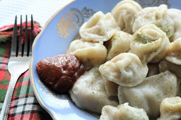 dumplings with meat on a plate