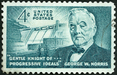 USA - 1961: shows Portrait of Senator George William Norris (1861-1944), of Nebraska, gentle knight...