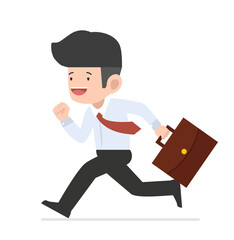 businessman Running with briefcase concept