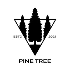 Black fir tree icon, silhouette and vector logo. Flat insulated elements. Nature signs and symbols. Christmas tree. simple, eps 10