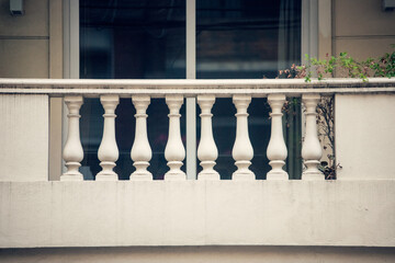 Balcony with banisters