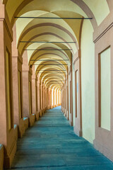 corridor of leading to the church