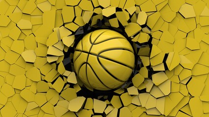 Basketball and Particles. 3D illustration. 3D high quality rendering. 3D CG.	