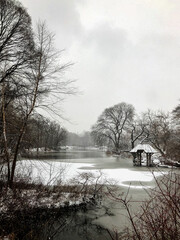 Central park na neve em Nova York