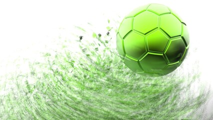 Fototapeta premium Soccer ball with Particles under Black Background. 3D sketch design and illustration. 3D CG. 3D high quality rendering. 