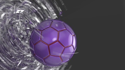 Naklejka premium Soccer ball with Particles under Black Background. 3D sketch design and illustration. 3D CG. 3D high quality rendering. 