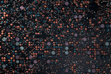Data technology abstract futuristic illustration . Dots and lines on dark background. 3D