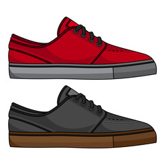 skateboard shoes vector