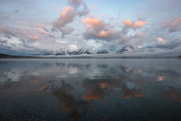 Alpenglow Sunrise at Grand Teton National Park and Jackson Lake