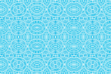 Blue African fabric - Patchwork of patterns, illustration 