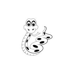 Black icon big snake, cobra sign. Vector illustration eps 10