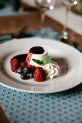 dessert with strawberries