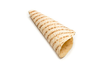 Grilled pitta bread isolated on white background.